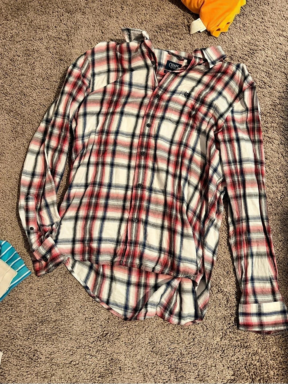 Chaps Men's Plaid Button Down Size Medium